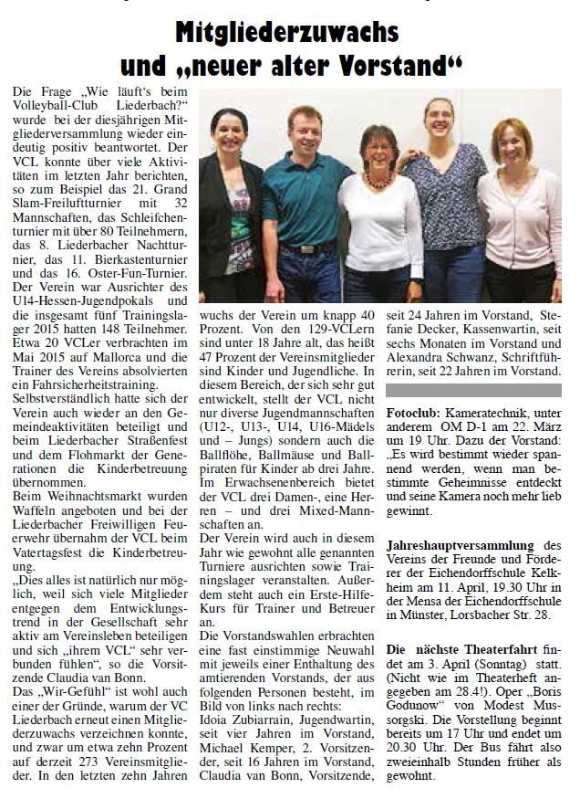 Artikel Migliederversammlung 2016
